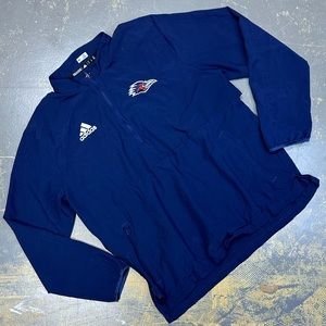 Adidas UTSA RoadRunners Texas San Antonio 1/4 Zip Crew Neck Jacket Medium Navy